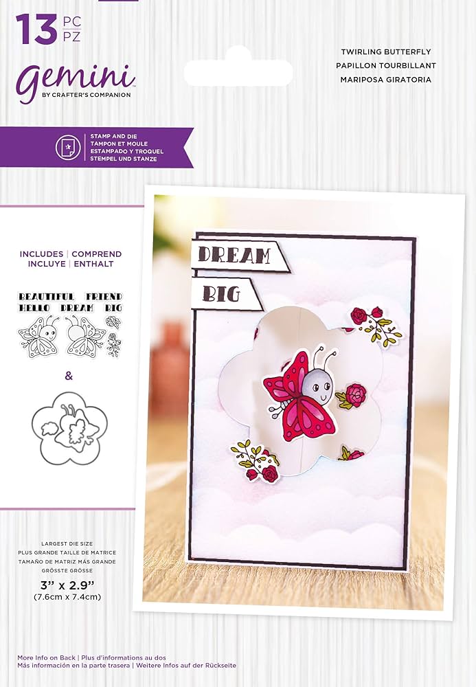 Gemini - Twirling butterfly Stamp & Die (GEM-STD-TWIRLBY)