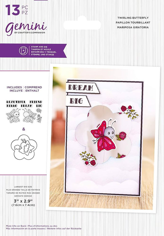 Gemini - Twirling butterfly Stamp & Die (GEM-STD-TWIRLBY)