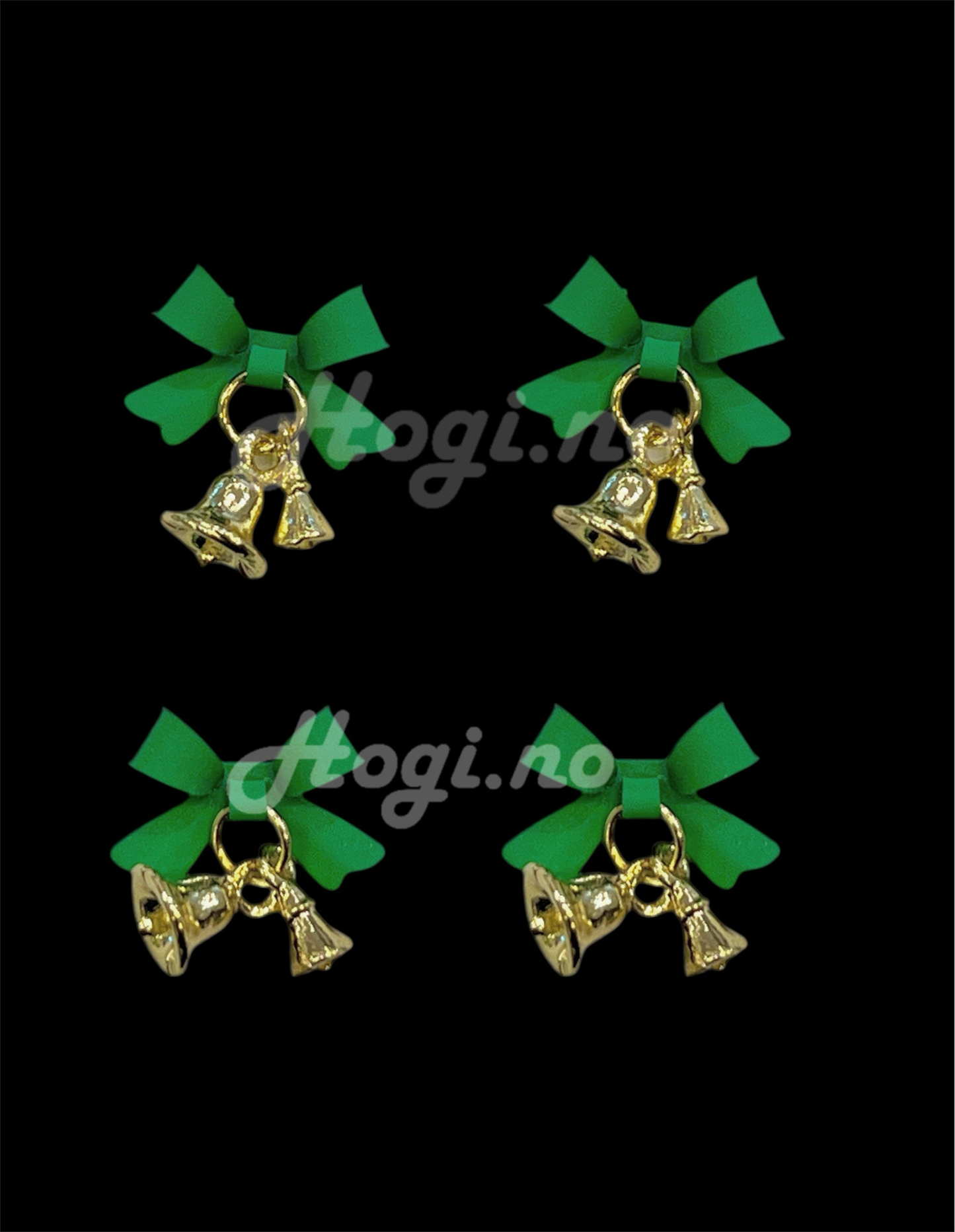 Charms - miniatyr - metallcharms - 4 stk Sløyfe med bjeller - Velg mellom flere farger