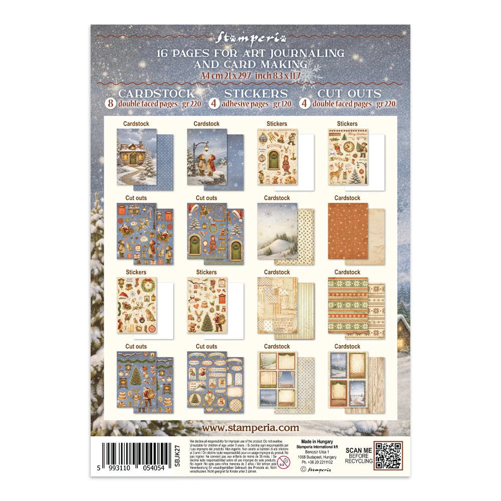 Silent Night Junk Journal Stickers, Backgrounds, Cut-Outs SBJK27
