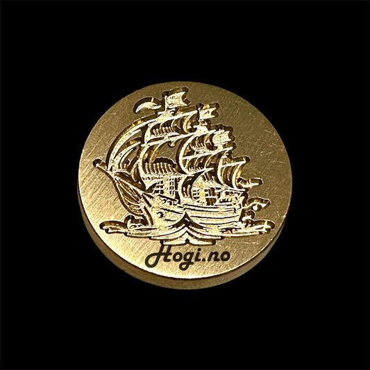 Lakkstempel- wax sealing coin- seilbåt / sjørøverskute Ø:30mm