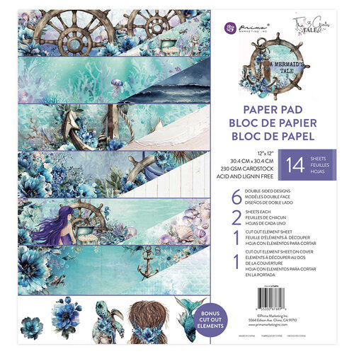 Mønsterark - arkpakke - Prima marketing - A Mermaid's Tale 12x12 Inch Paper Pad (676896)