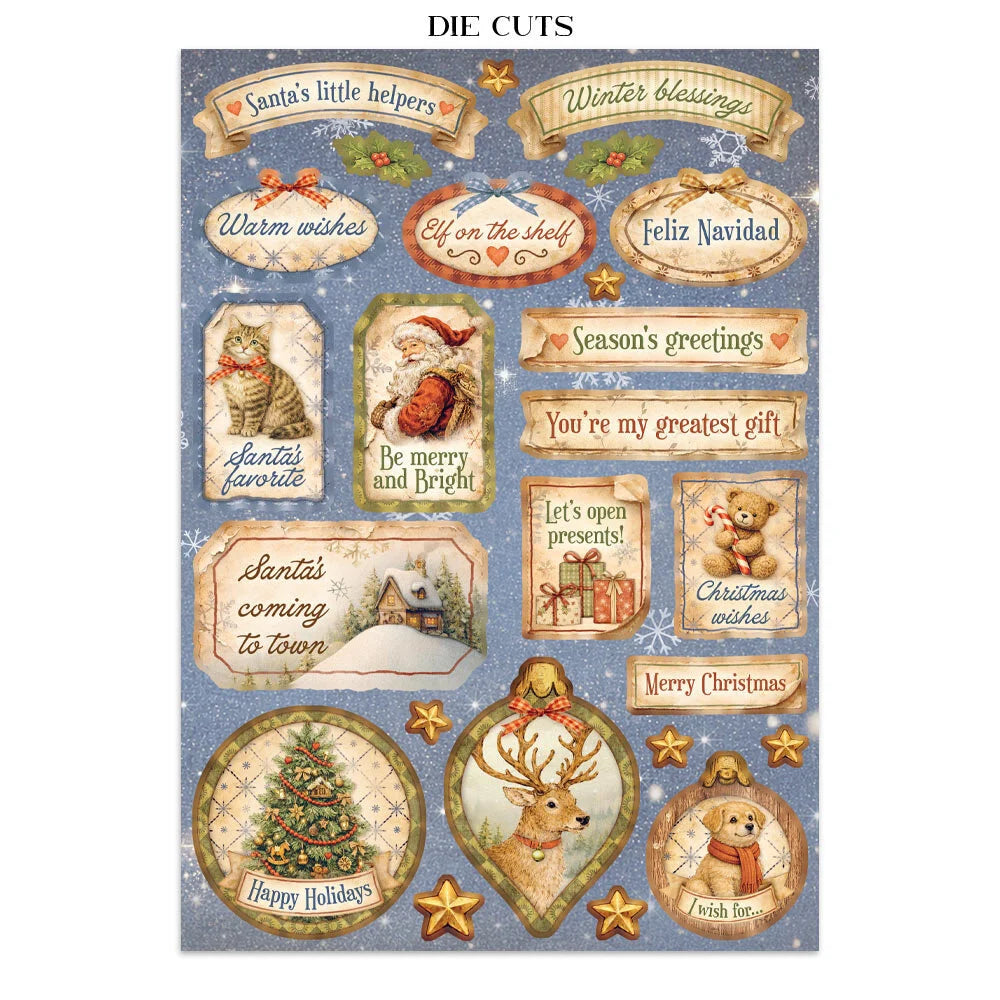 Silent Night Junk Journal Stickers, Backgrounds, Cut-Outs SBJK27