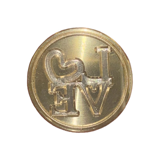 lakkstempel- wax sealing coin - «L❤️VE» love - lakkstempel segl