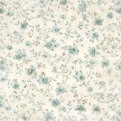 NYHET! Reprint - The Pottery Collection - faded blue blossom 12x12 -