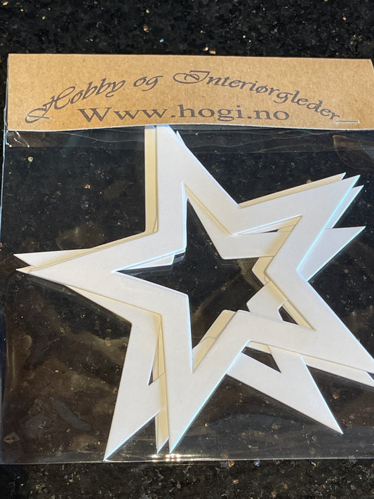 Stjerner hvit-5stk