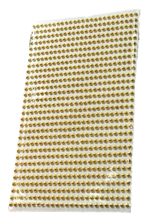 Halvperler - Gullfarget halvperler selvklebende