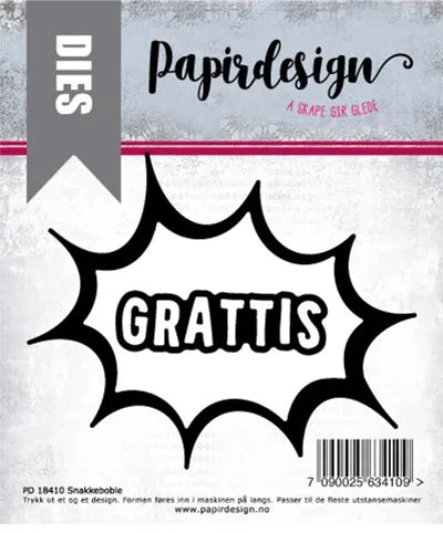 Papirdesign Dies - snakkeboble GRATTIS - pd18410