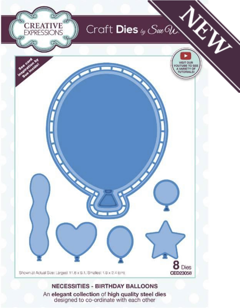 Creative Expressions Craft Dies - Sue Wilson Dies Necessities Birthday Baloons CED23058