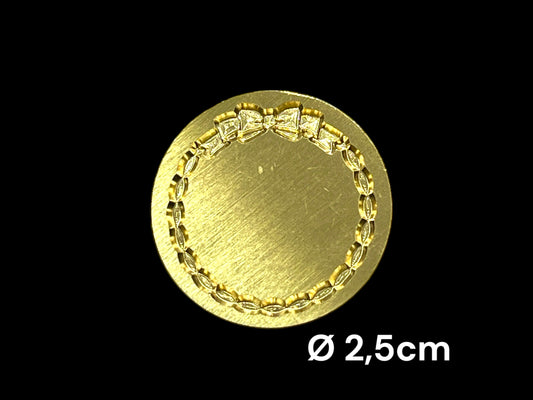NYHET! Lakkstempel- wax sealing coin- krans med sløyfe  Ø:25mm