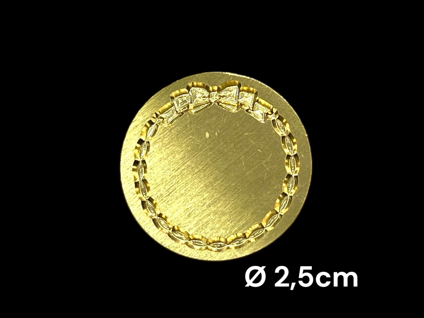 NYHET! Lakkstempel- wax sealing coin- krans med sløyfe  Ø:25mm