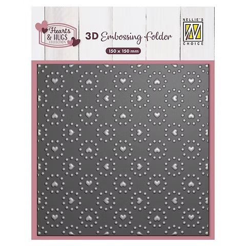 Nellie snellen 3d embossing folder Pop up hearts and dots