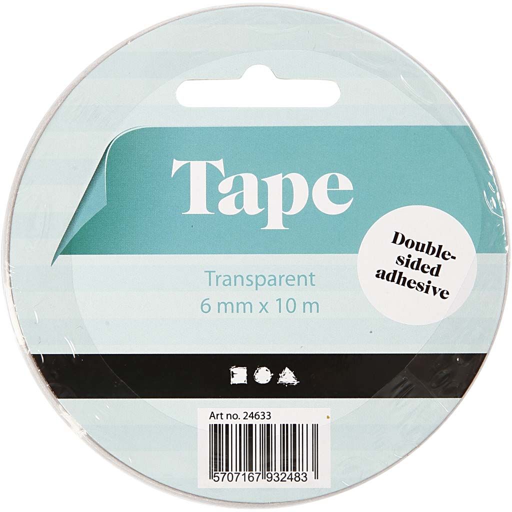 Dobbeltsidig tape B:6mm, 10meter