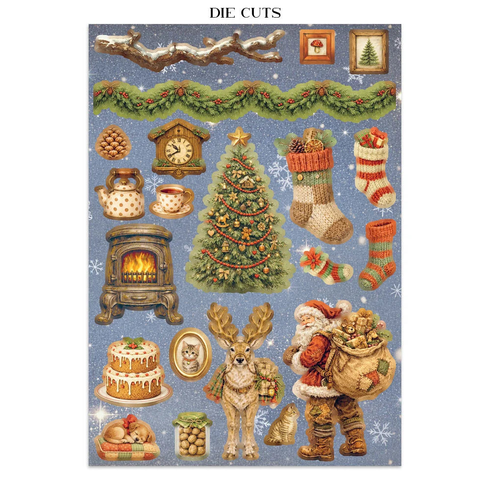 Silent Night Junk Journal Stickers, Backgrounds, Cut-Outs SBJK27