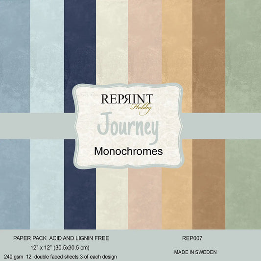 NYHET! Reprint  - journey - Monochromes Collection Paperpack 12x12'