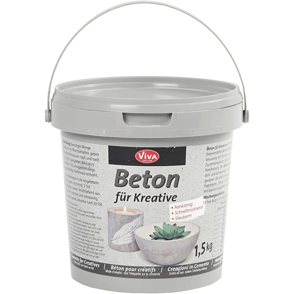 Hobbybetong 1,5kg,- lag vakre skåler m.m.