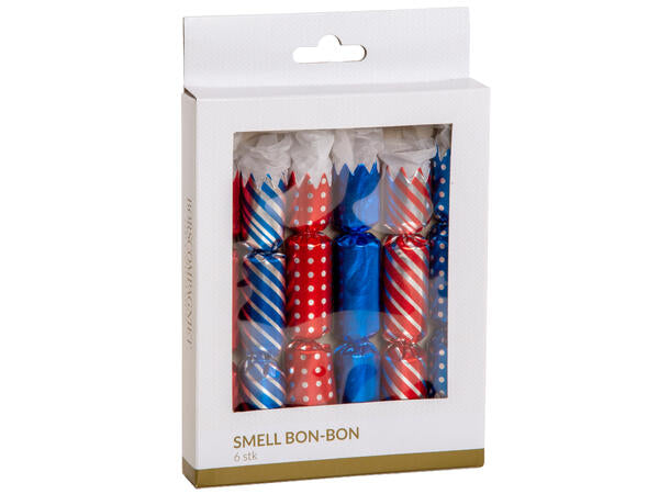 KNALLBON-BON - rød/blå fest 15cm 6 stk