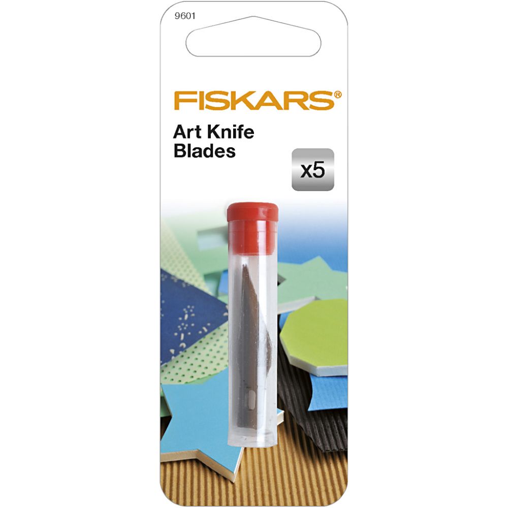 Fiskars skalpell art knife softgrip - utskiftnings kniv blad - 5 stk
