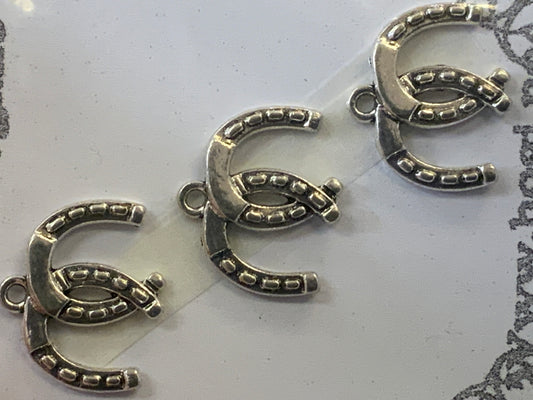 Charms - miniatyr - doble hestesko sølv