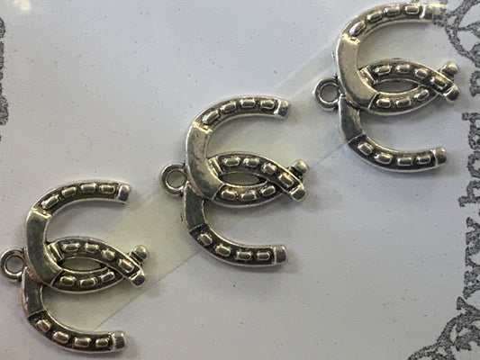 Charms - miniatyr - doble hestesko sølv