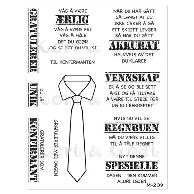 Kort & Godt stempelplate M239 Konfirmant slips