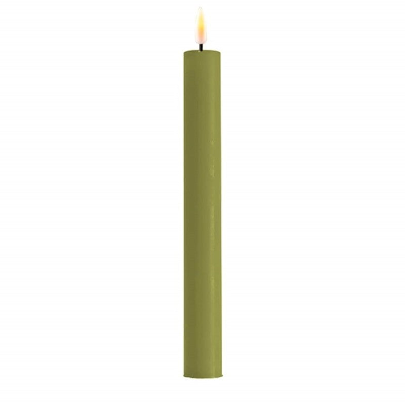 LED Dinner Candle - Oliven grønn / olive green -  LED kronelys. H: 24cm