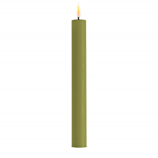 LED Dinner Candle - Oliven grønn / olive green -  LED kronelys. H: 24cm
