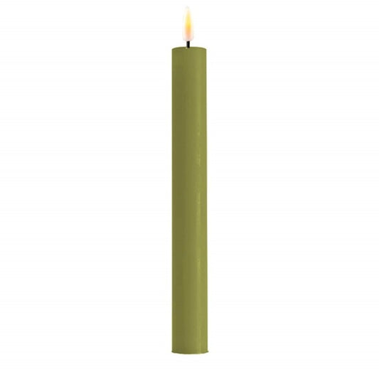 LED Dinner Candle - Oliven grønn / olive green - LED kronelys. H: 24cm