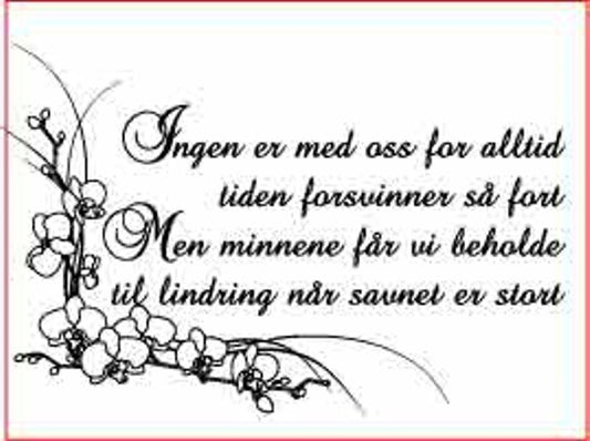 Papirdesign stempelplate - clear stamps - Ingen er med oss for alltid