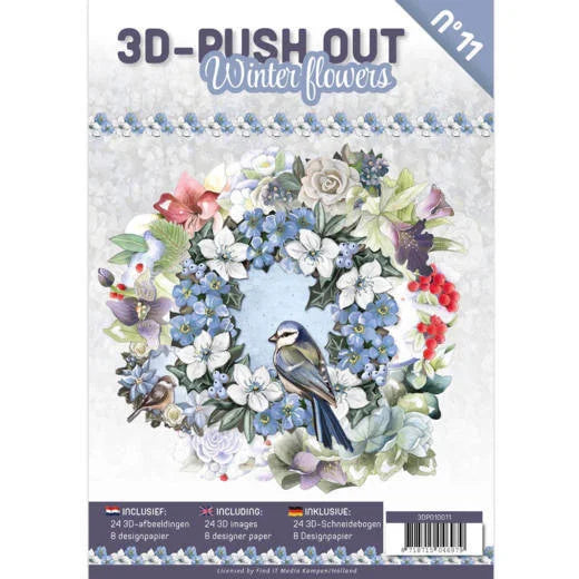3D - Bok med 24 3D motiver - Winter flowers - no11