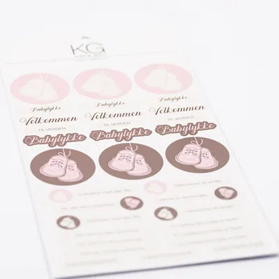 Kort & Godt klistremerker - sti1011 Stickers - Baby rosa