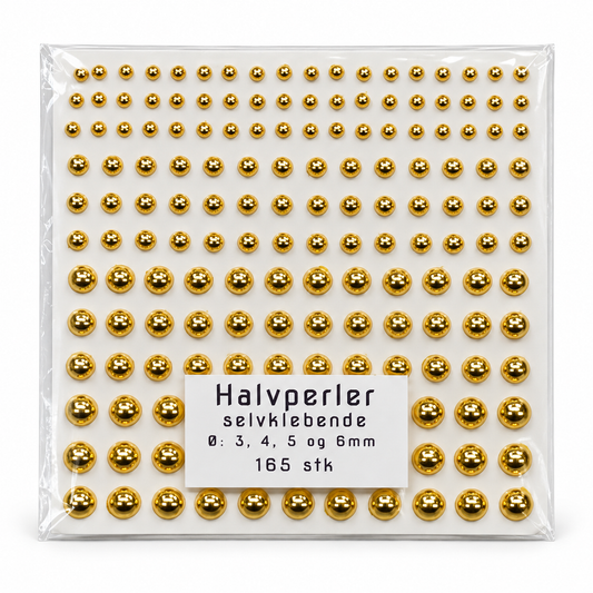 Halvperler - Gull- skinnende blank gull assortert
