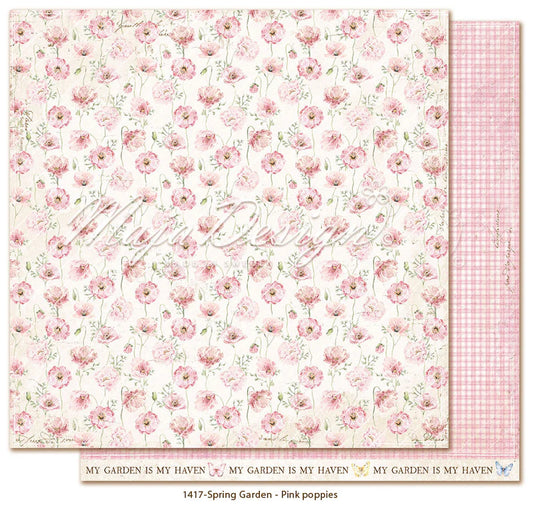 NYHET! Maja Design Spring Garden  - Pink poppies - 12 x 12"