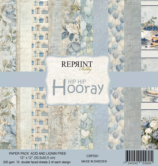 Bestill nå! Kommer snart. NYHET! Reprint mønsterarkpakke - Hip hip horray - Collection 12x12
