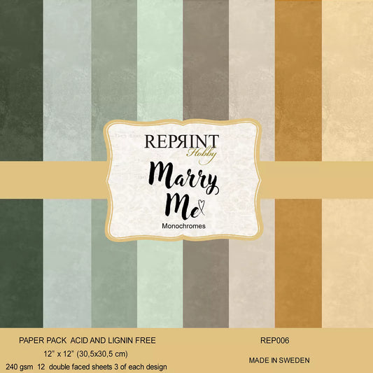 NYHET! Reprint- Marry Me Monocromes- 12x12