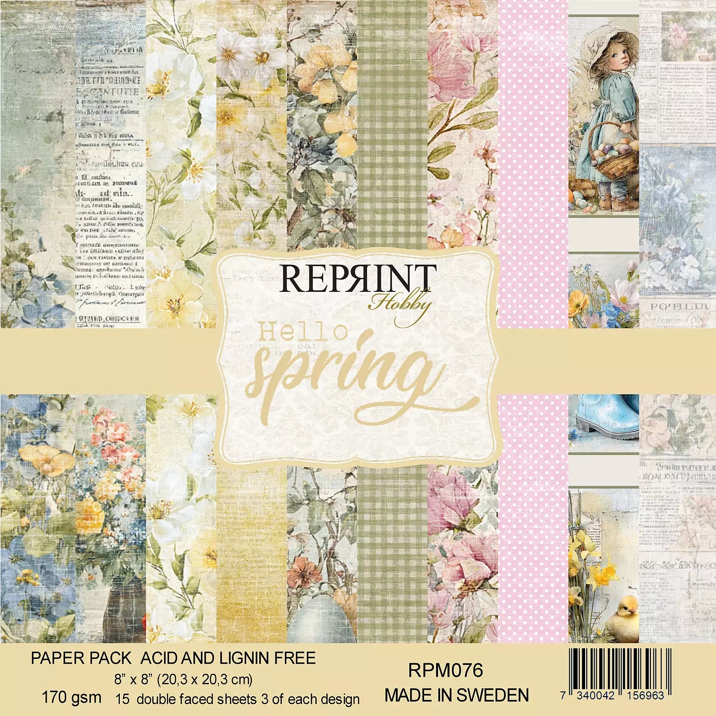NYHET! Reprint  -  Hello Spring Collection -8x8- RPM076