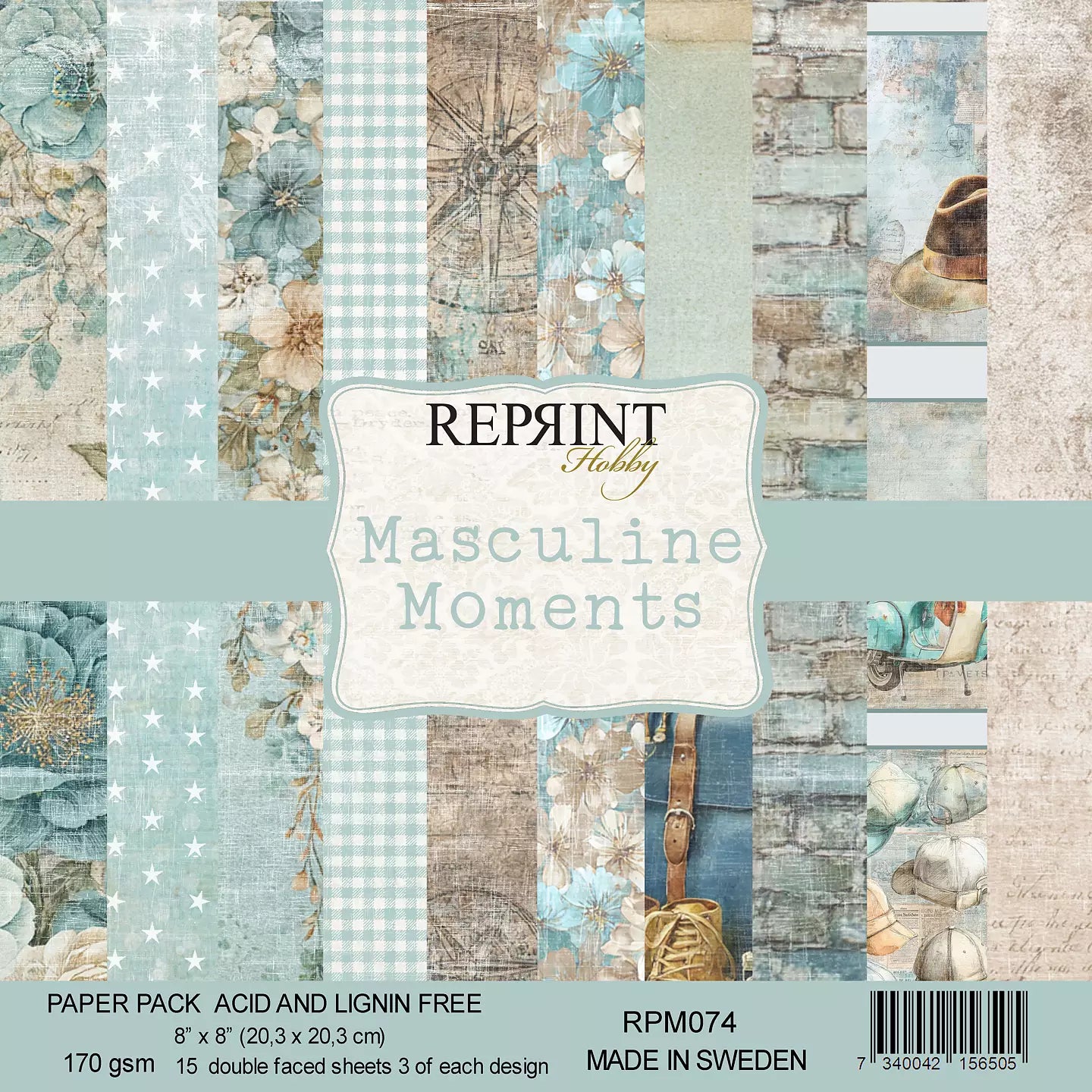 NYHET! Reprint  - Masculine Moments Collection - 8x8