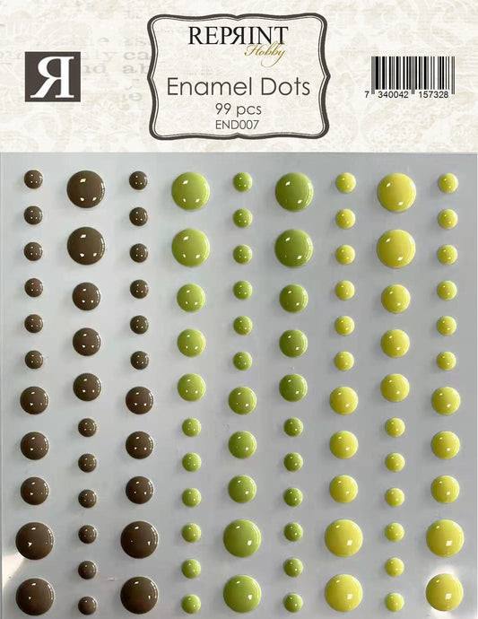 NYHET! Reprint  - Enamel dots- Hello Spring- Selvklebende  Halvperler "flate"