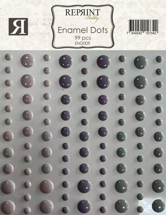 NYHET! Reprint  - Enamel dots- Timeless- Selvklebende  Halvperler "flate"