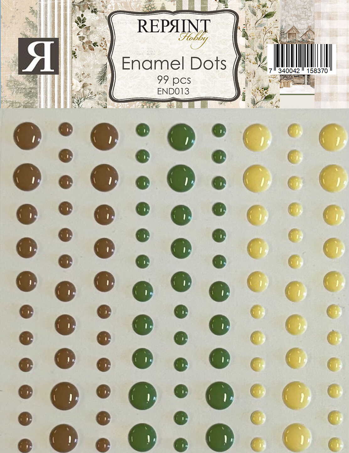 Forhåndsbestill nå! Kommer snart! Reprint - Adhesive Enamel Dots Cozy Christmas Collection