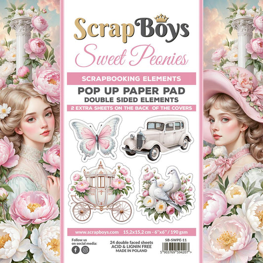 ScrapBoys Sweet Peonies SB-SWPE-11 Pop Up Blokk