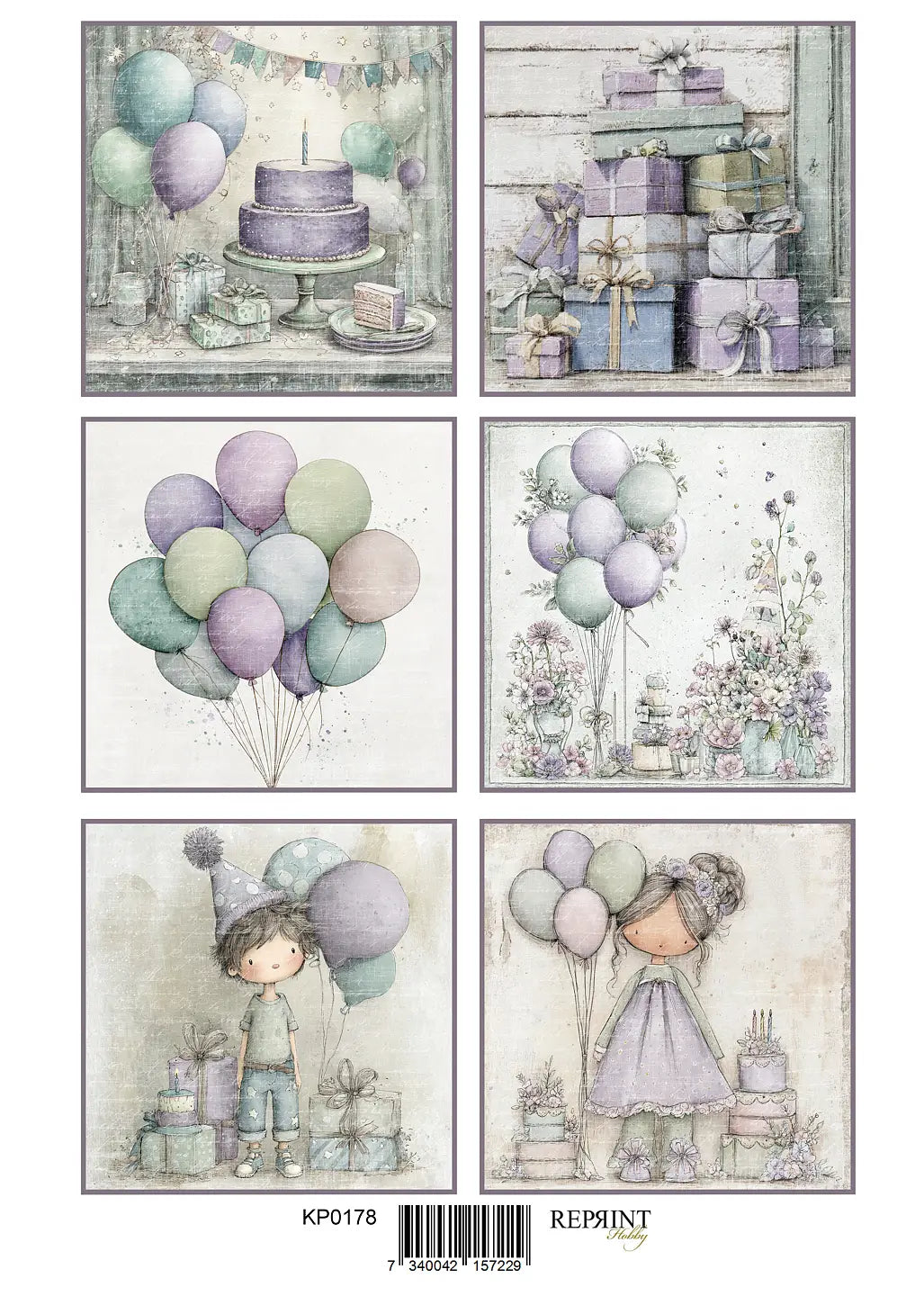 NYHET! Reprint  - klippark -  Timeless  Party -A4 - KP0178