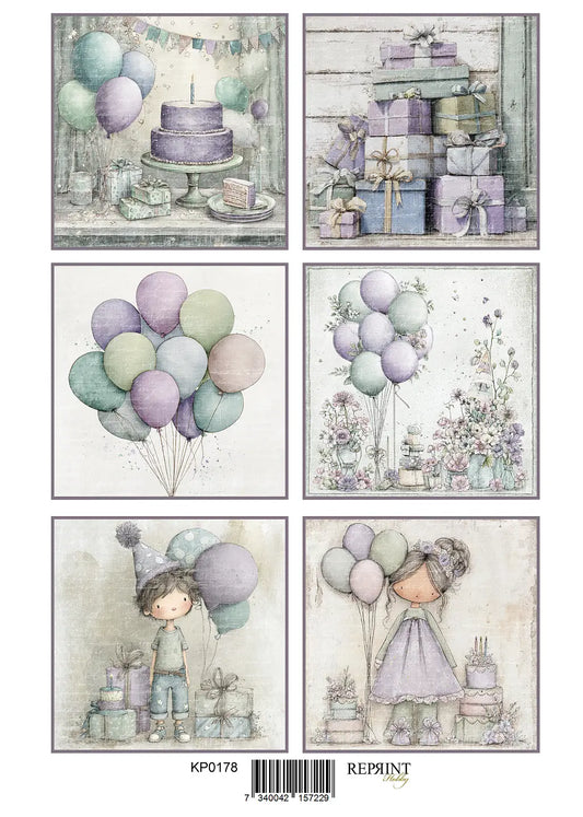 NYHET! Reprint  - klippark -  Timeless  Party -A4 - KP0178