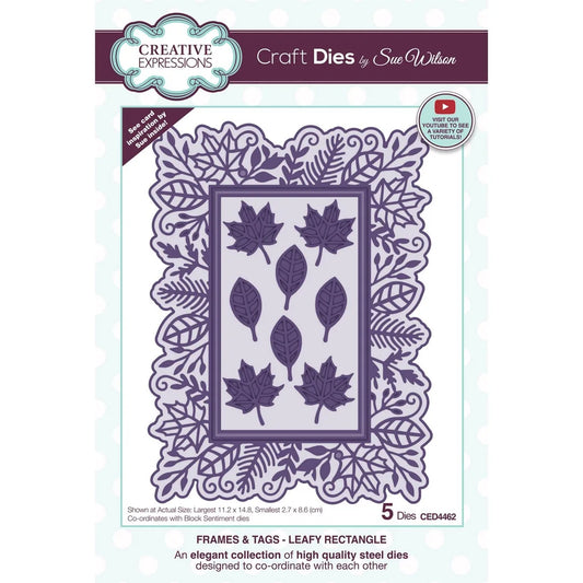 Creative Expressions Craft Dies Frames & tags-leafy rectangle