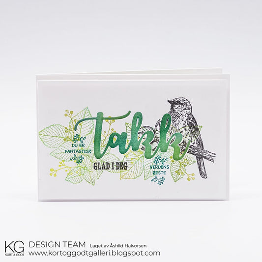 Kort & Godt stempelplate M296 Fugl små ord