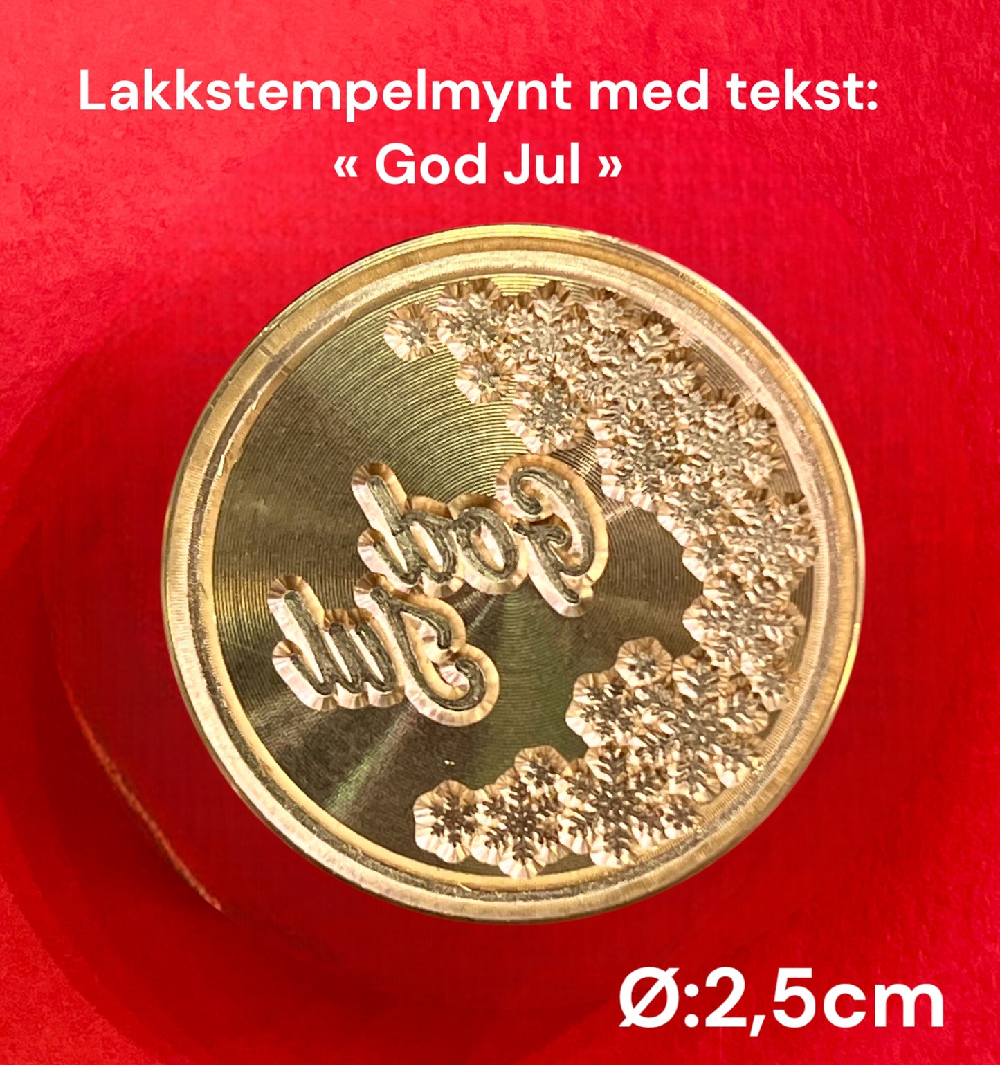 EKSKLUSIV NYHET! Hogi.no’s design: «God Jul med snøkrystaller» ❄️ lakkseglstempel. -     Velg mellom 2 størrelser!