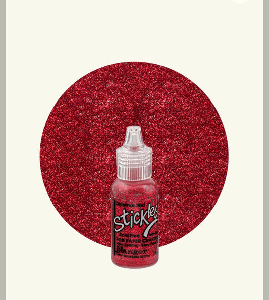 Glitterlim  stickles - Christmas red/ julerød