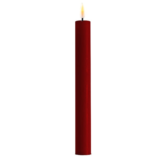 LED Dinner Candle - 2 stk - Borddeaux Røde -  LED kronelys. H: 24cm