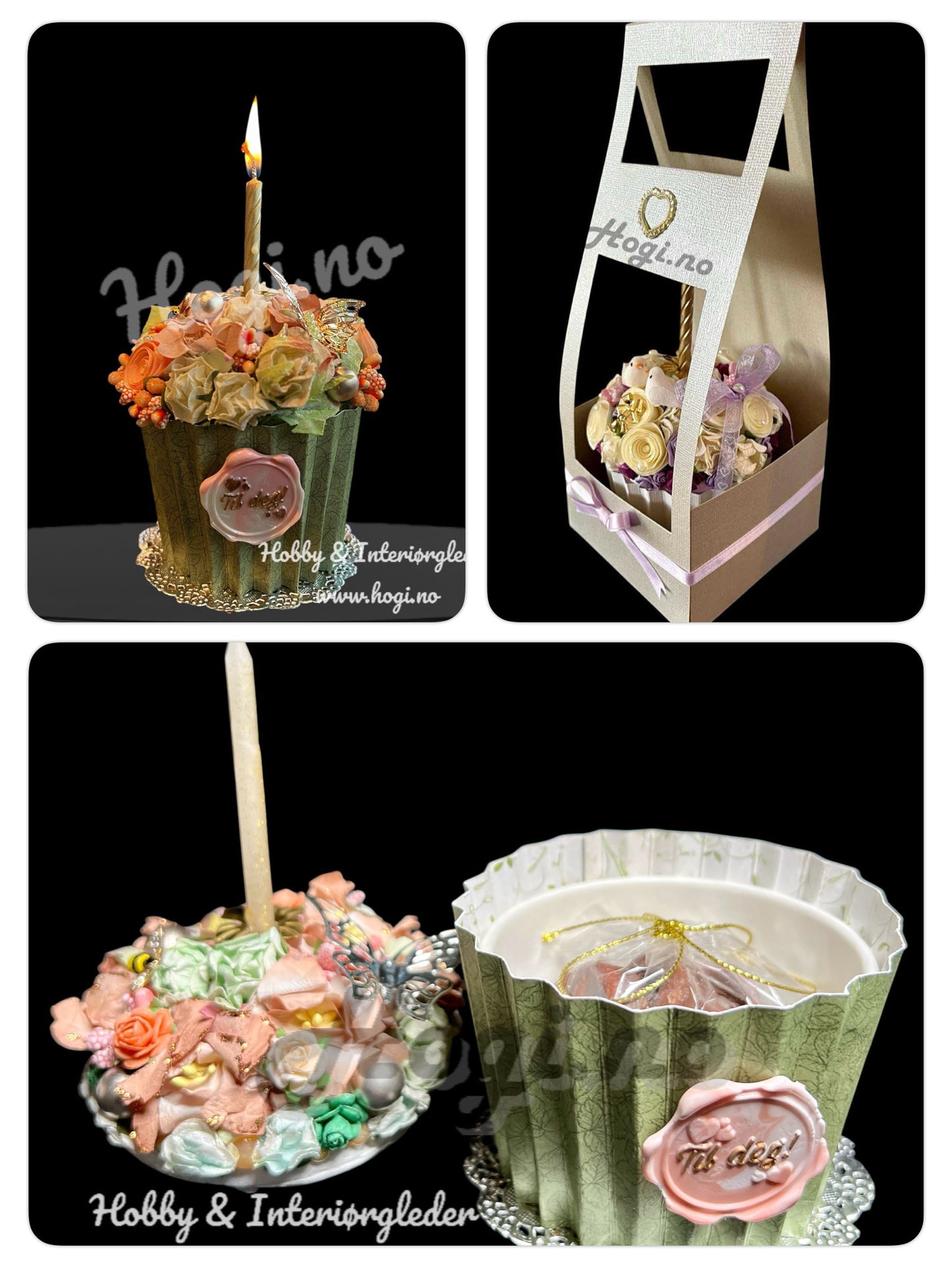 Hobbypakke - Muffins gaveboks med gaveeske-pose