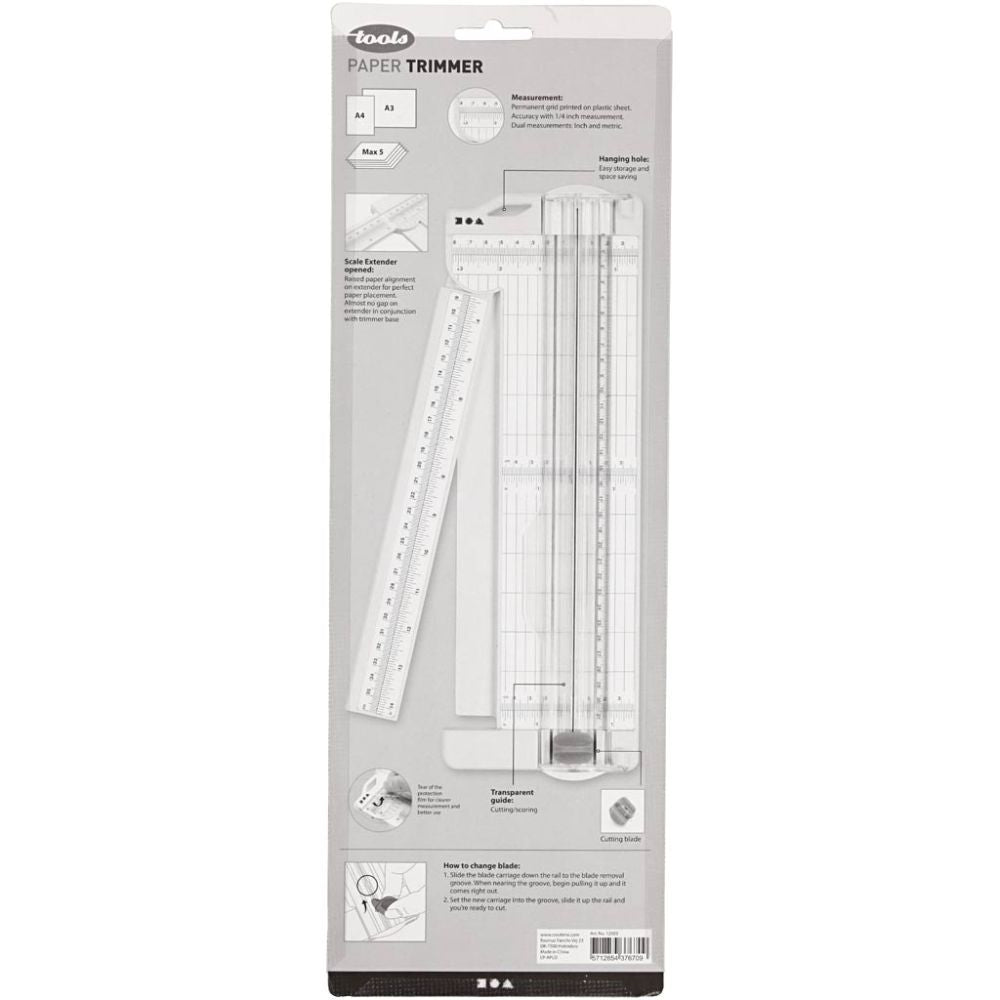 Kuttebrett / papirtrimmer - paper trimmer  - måleenhet inch og cm